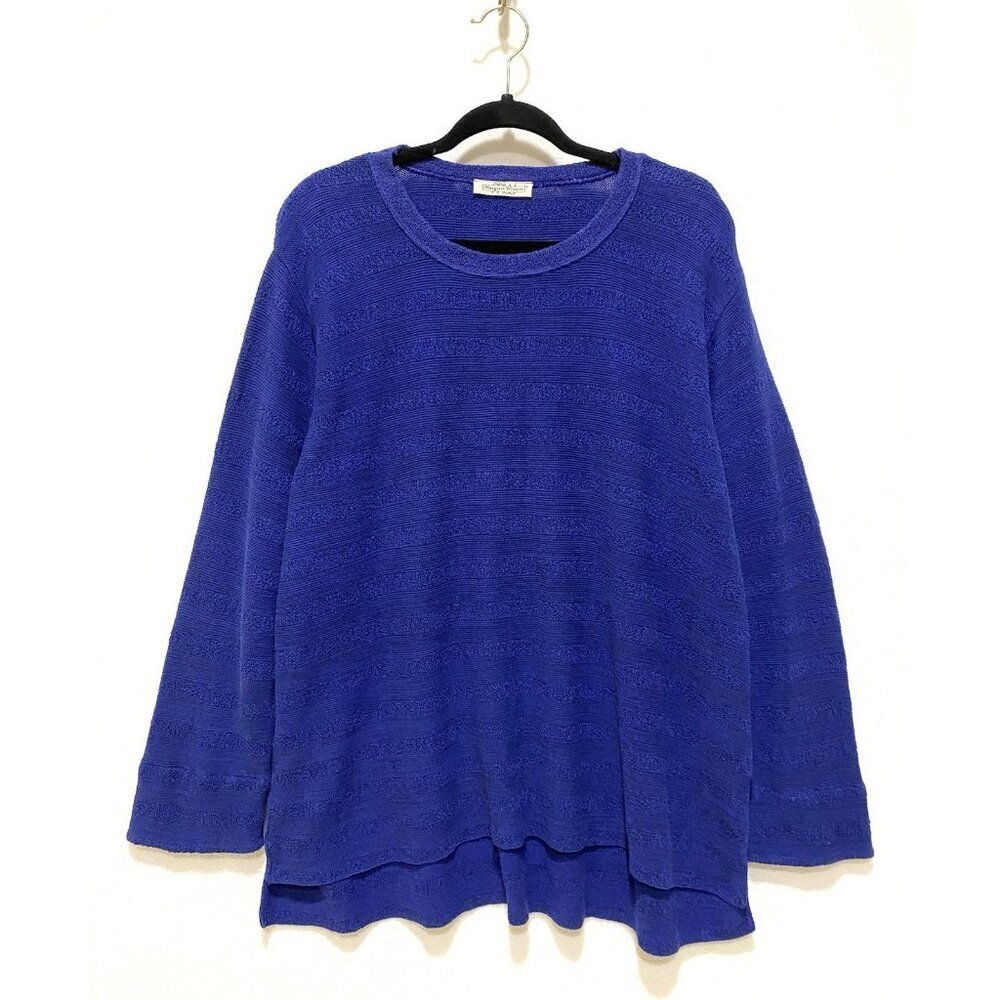Margaret Winters Womens XL Purple Striped Tunic Long Sleeves Cozy Comfy Preppy